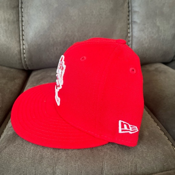 Cleveland Browns Hat Cap Fitted Size 7 1/4 Red New Era Elf Football 59FIFTY - Picture 2 of 8